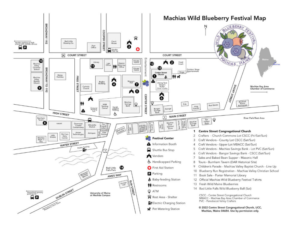 Blueberry Festival Map Machias Wild Blueberry Festival Maine